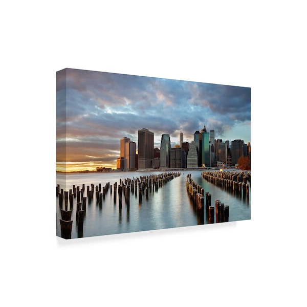 Fiorenzo Carozzi 'Cloudy Nyc Skyline' Canvas Art,30x47